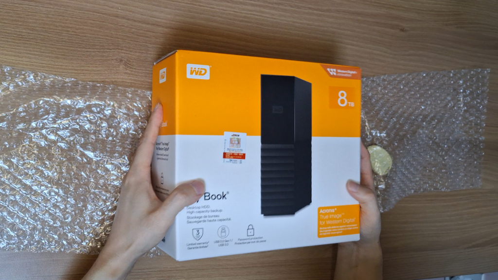 WD My Book 8TB 외장하드 박스 정면 사진